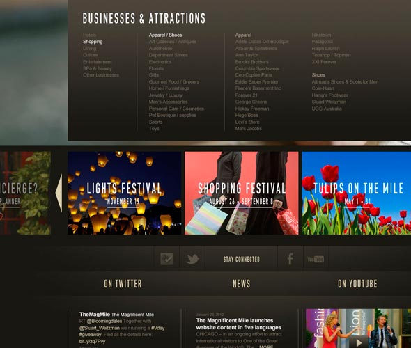 Magnificent Mile website detail